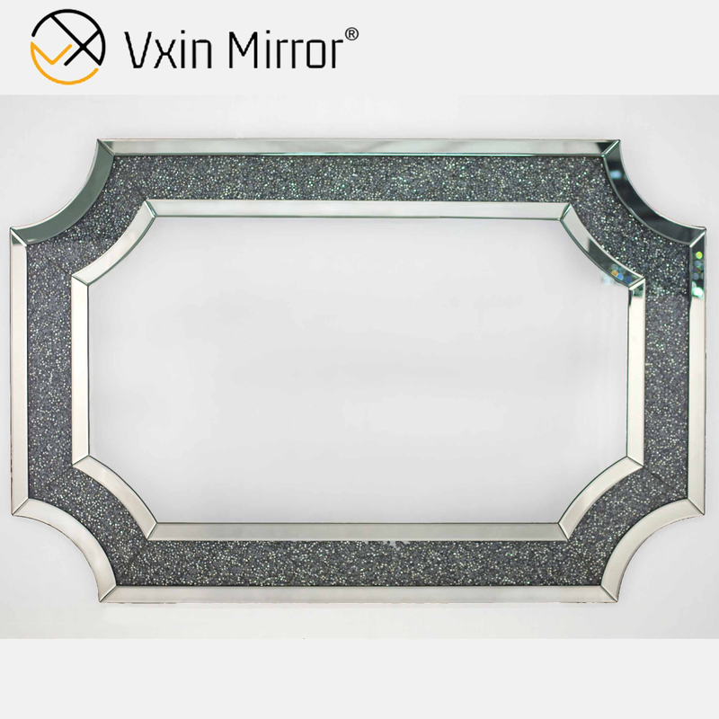 El más nuevo Vxin Mirror Silver Furniture Crush Diamond Console Table Mirrored con espejo de longitud