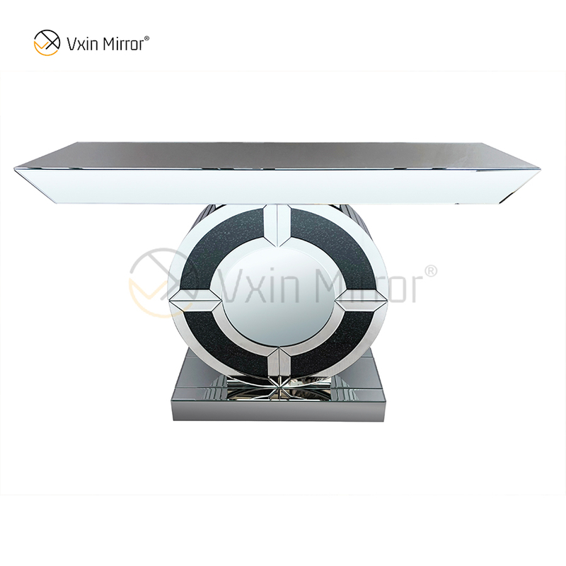 Nueva llegada fuente de fábrica Vxin moderna mesa de consola de cristal con espejo de diamante negro