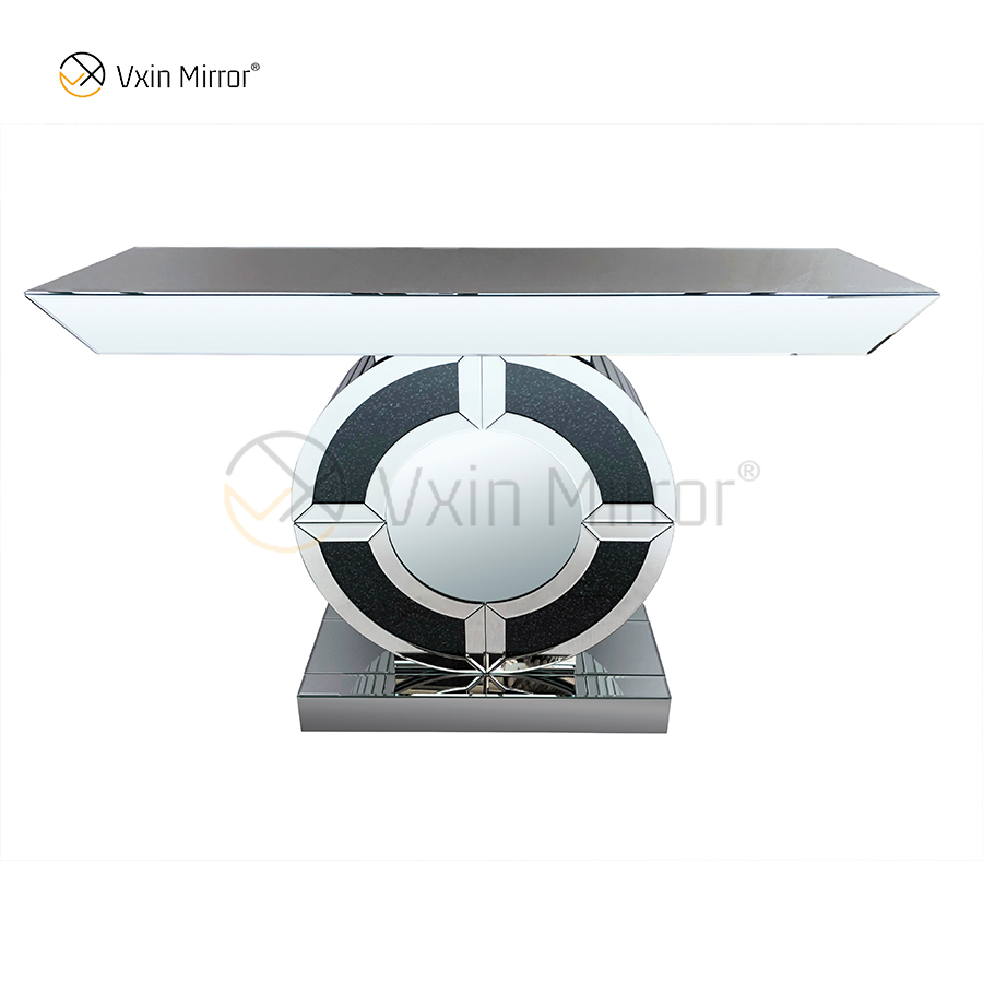Nueva llegada fuente de fábrica Vxin moderna mesa de consola de cristal con espejo de diamante negro