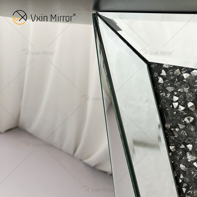 Vxin Modern Home Decor Crushed Diamond Mirrored Consola Mesa Lujo