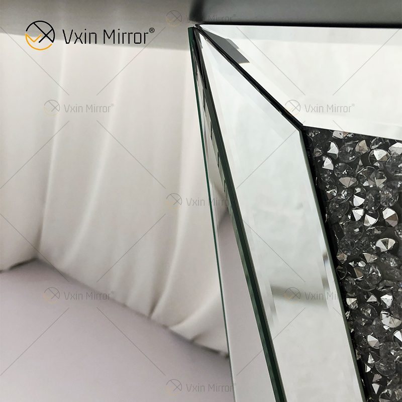 Vxin Modern Home Decor Crushed Diamond Mirrored Consola Mesa Lujo