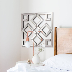 Espejo decorativo de pared con espejo cuadrado con borde biselado Espejos de pared modernos de moda WXM-1580