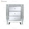 Vxin Mirror WXWF-718 Mesita de noche moderna con espejo de 3 cajones Mesita de noche