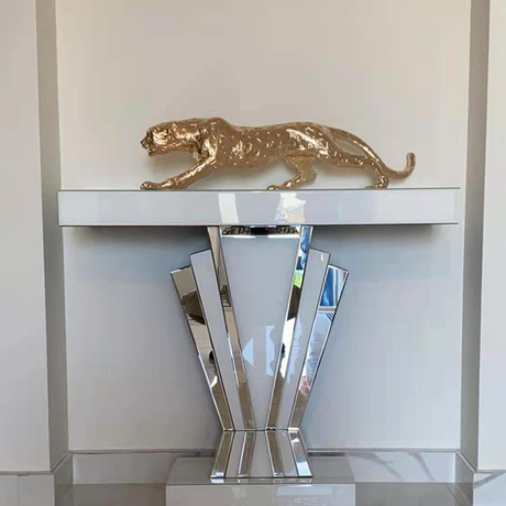 Una venta Decoración para el hogar WXF-1218 Mesa de consola con espejo Marco blanco Mesa de consola de pared larga y estrecha de estilo europeo más popular