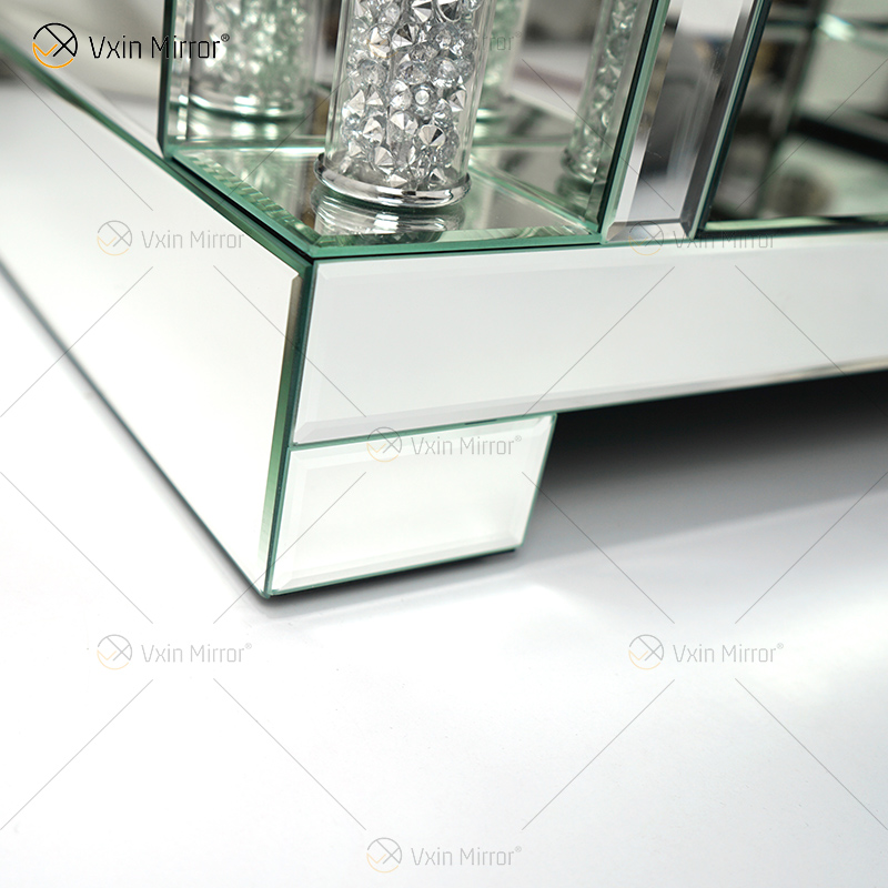 Muebles espejados Sala de estar Moderno europeo WXF-162 Soportes de TV de vidrio de último diseño con diamante