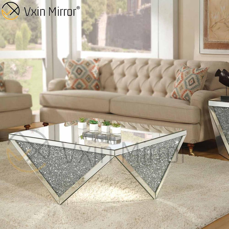Suministro de fábrica WXWF-711 Mesa auxiliar de diamante triturado Mesa de centro moderna