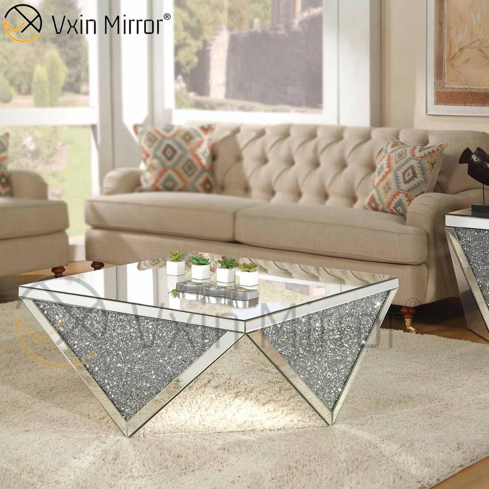 Suministro de fábrica WXWF-711 Mesa auxiliar de diamante triturado Mesa de centro moderna