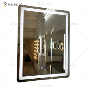 WXDL-111 LED 3 colores luz pantalla táctil desempañado 5mm pantalla tiempo temperatura protección ambiental espejo