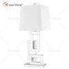 Suministro de fábrica WXTL-001 Lámpara de espejo de mesa 3D plateada moderna con pantalla para dormitorio