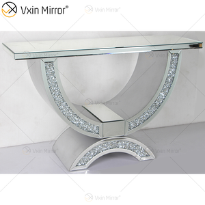 WXWF-513 Precio de fábrica Venta al por mayor Art Deco Antique con mesa de consola de vidrio curvo