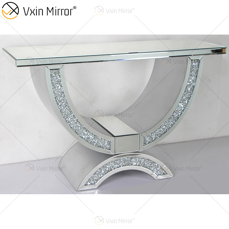 WXWF-513 Precio de fábrica Venta al por mayor Art Deco Antique con mesa de consola de vidrio curvo