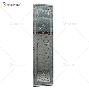 Espejo de cristal de diamante triturado rectangular veneciano, arte de pared, decoración del hogar, pasillo para sala de estar, sofás, WXM-502