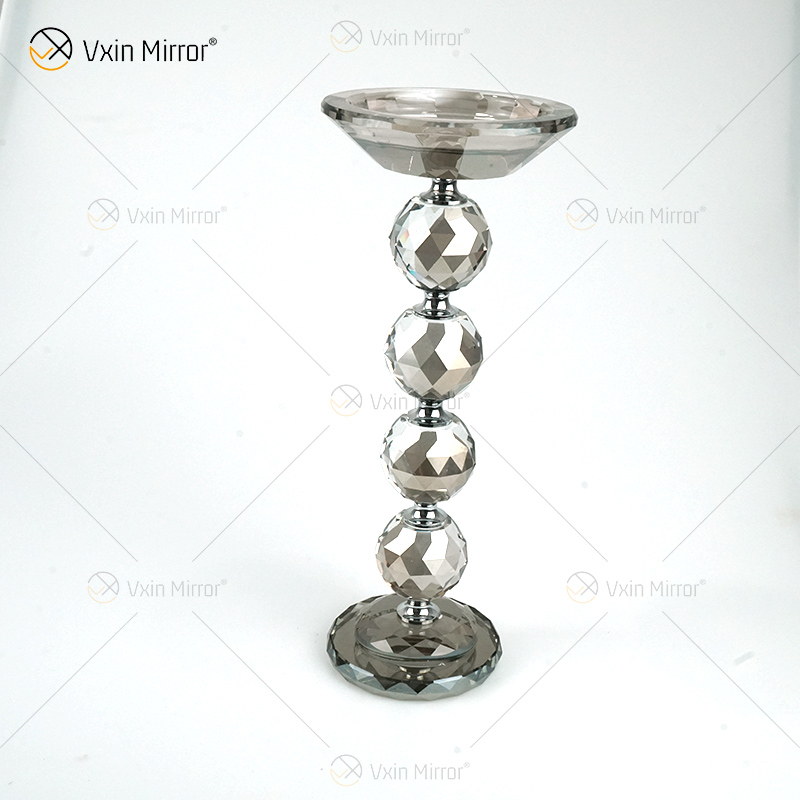 Vxin Mirror Popular VX-08 Silver Elegant Candlestick Crystal Candle Holder