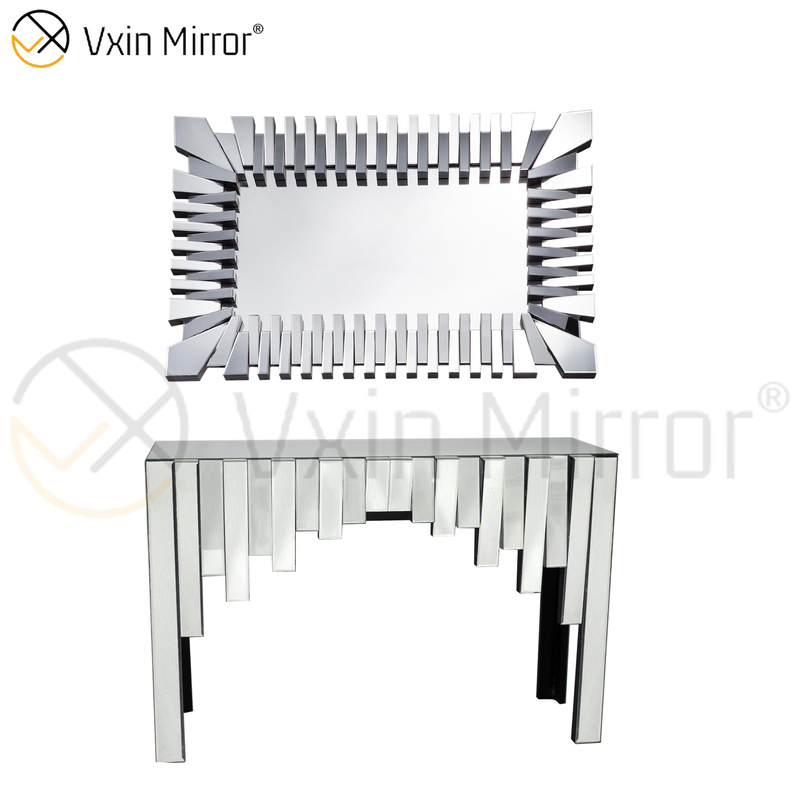 Proveedor de China, muebles Vxin, plata moderna, 3D, mesa de salón elegante, muebles de consola, espejo de lujo