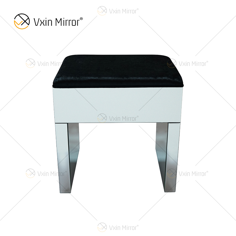 Venta caliente moderno WXF-125 y 126 tocador con espejo plateado 7 cajones con taburete de desmontaje