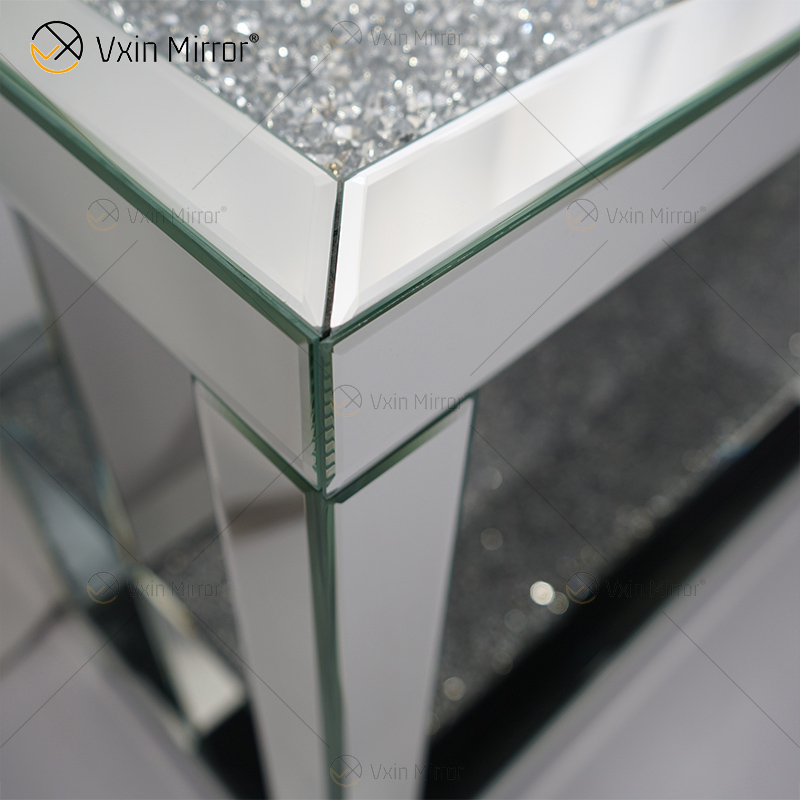 Vxin Mirrored Furniture WXF-117-2 Mesa de consola moderna y elegante con diamantes crudos