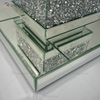 Vxin elegante WXF-135 decoración del hogar mesa auxiliar de diamantes triturados mesa auxiliar de muebles de espejo plateado
