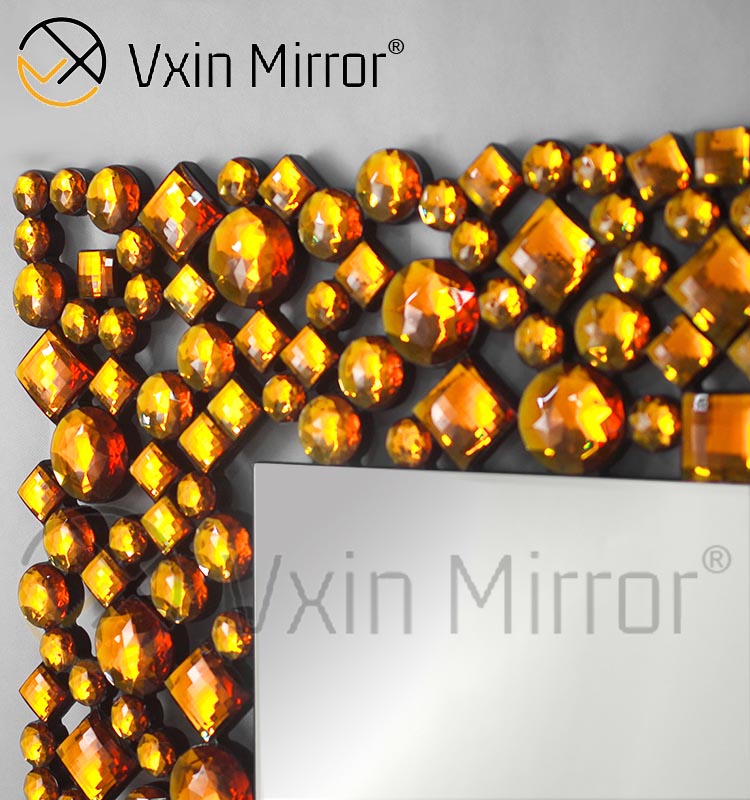 Barato WXM-1051 espejo de pared marrón de calidad superior decoración espejo de pared de cristal