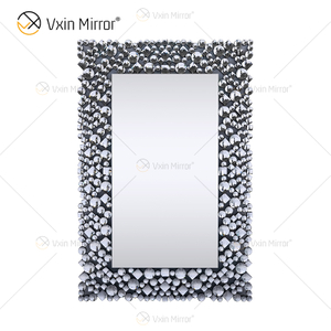 Espejo de pared de cristal grande plateado de calidad superior marrón plateado 2 colores decoración de pared WXM-1051