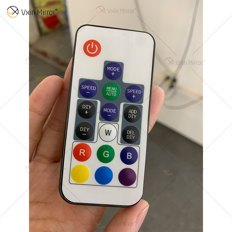 WXDL-114 LED Control remoto Fuente de alimentación impermeable de 6 colores RGB Espejo de túnel de luz sin marco montado en la pared