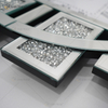 Venta al por mayor WXMC-082 reloj espejado diamante triturado plata decoración de pared elegante reloj de espejo redondo de lujo