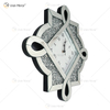 Paquete de prueba Nuevo diseño WXC-083 Reloj de pared con espejo 3D de diamante triturado plateado moderno