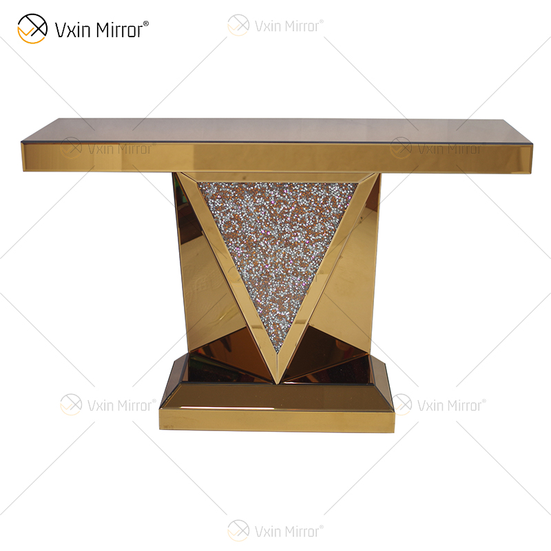 Vxin Modern Home Decor Crushed Diamond Mirrored Consola Mesa Lujo