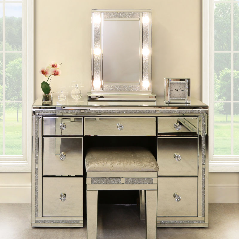 Venetian Dressing Styles VXin WXDL-103 Juego de tocador con espejo brillante de Hollywood con 3 bombillas de colores