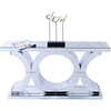 Barato WXWF-535 Consola Mesa Cristal Lujo Moderno Espejo Plata Muebles para el hogar Sala Consola Mesa