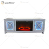 WXF-1054 Silver Crystal LED Mirrored Chimenea TV Stands Gabinete con Blue-tooth y Speaker Mirror TV Stand