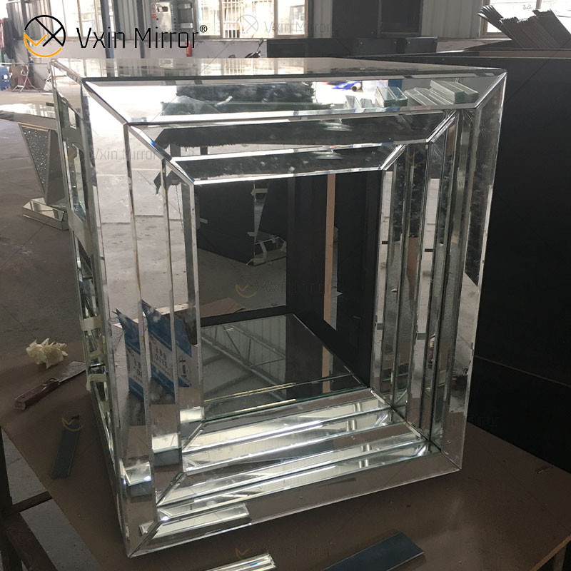 Mesa de esquina de sofás de mesita de noche con espejo moderno personalizado para muebles de hogar WXF-848