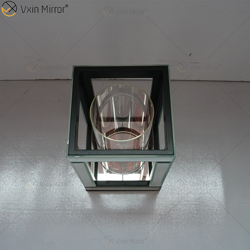Nombre personalizable Moderno Elegante WXCH-064 Silver Crystal Mirrorr Portavelas para boda en casa