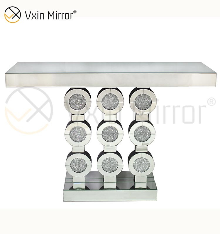 Vxin Mirror WXF-008 Good Supplier Factory Modern Luxury Curved Glass Wood Tallado Bone Inlay Consola Mesa