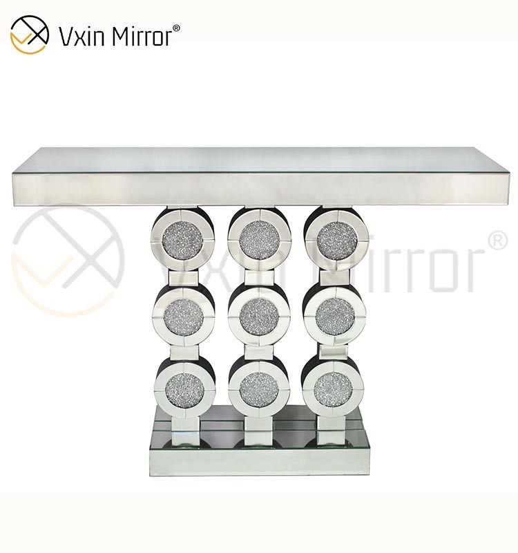 Vxin Mirror WXF-008 Good Supplier Factory Modern Luxury Curved Glass Wood Tallado Bone Inlay Consola Mesa