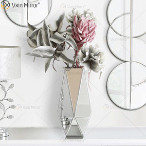 WXMV-028 Florero con espejo Floreros de cristal con espejo para boda Centros de mesa Florero con espejo