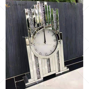 Reloj de mesa rectangular con espejo plateado cristalino WXMC de nuevo diseño de fábrica