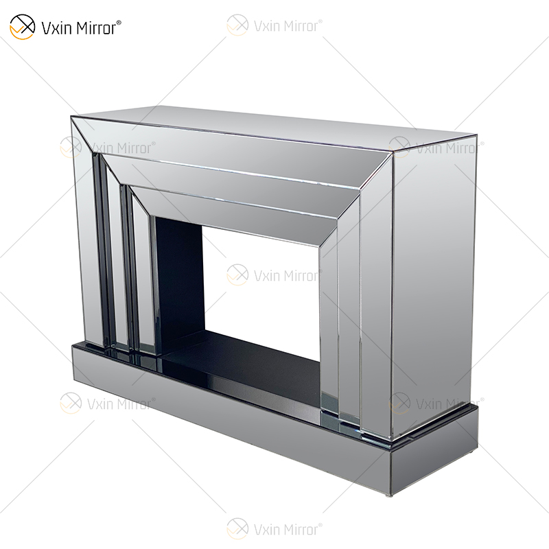 Venta caliente WXWF-1100 Espejo de vidrio simple Fiireplace con inserción de madera de simulación Interior para sala de estar