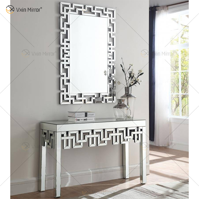 Vxin Mirror Hot Sell Silver Crystal Assembly Consola Mesa con espejo Pasillo en muebles de sala de estar