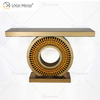 Venta caliente 1000 piezas WXF-039 mesa de consola de lujo marrón dorado con mesa de consola de espejo de espejo