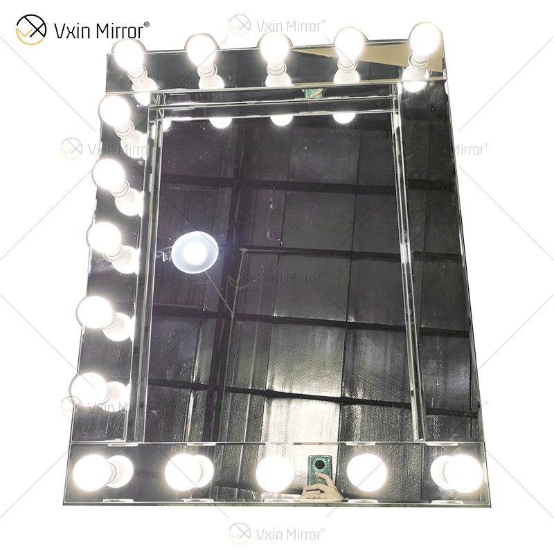 Estilos venecianos LED Vxin WXDL-101 Espejo de tocador iluminado con cristal plateado con 15 bombillas