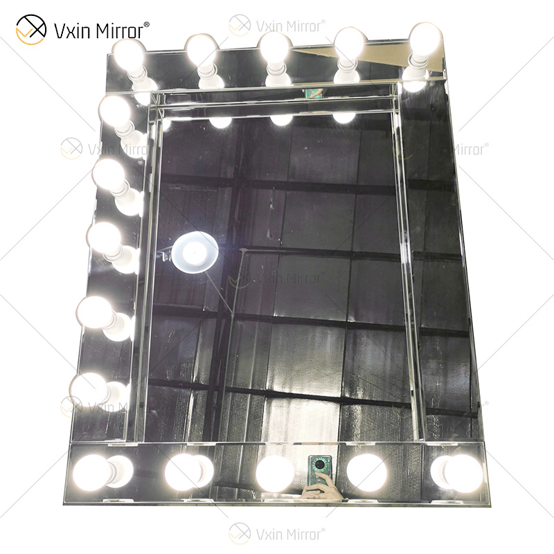 Estilos venecianos LED Vxin WXDL-101 Espejo de tocador iluminado con cristal plateado con 15 bombillas