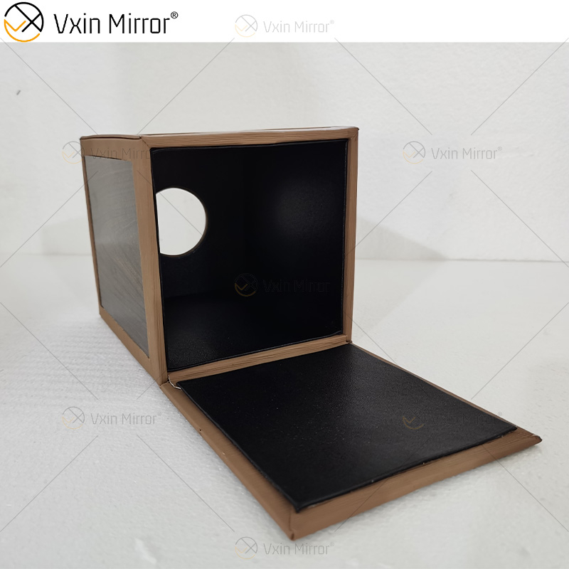 Vxin Mirror WXB-003 Caja de pañuelos de cuero de madera de lujo marrón para decoración del hogar