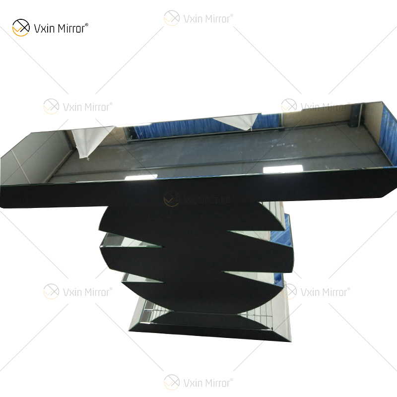 WXWF-445 OEM Design Sparkly Diamond Crush Crystal Silver Mirror Consola Mesa