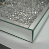 Suministro de fábrica WXMT-016 Bandeja rectangular con espejo de diamante triturado de plata con decoración moderna
