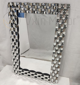Decoración de pared Espejo colgante de pared de vidrio curvo plateado