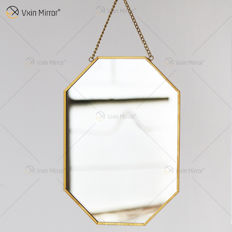 Golden Vxin Decoración de pared única Marco de metal dorado Espejos decorativos Espejo de pared simple y elegante de lujo