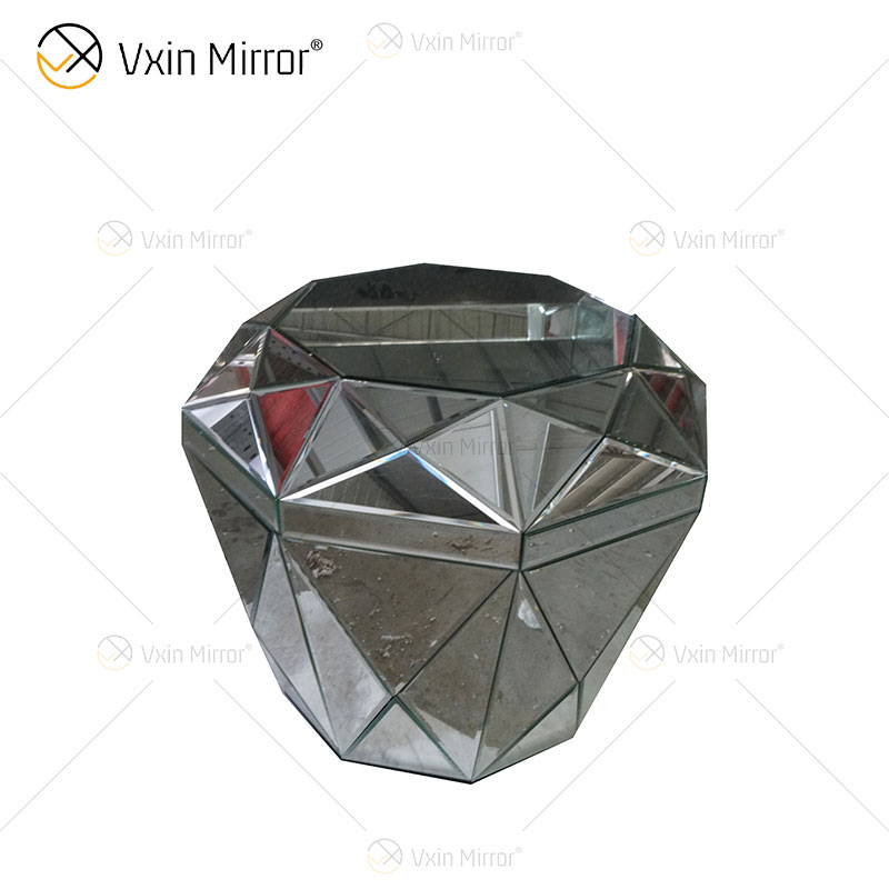 Sofá moderno para sala de estar, muebles de esquina, mesa de té con espejo de cristal plateado, mesa de centro, mesita de noche con espejo