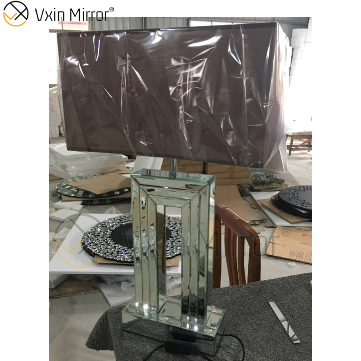Lámpara de espejo de cristal triturado de plata moderna WXL-007 para muebles de dormitorio