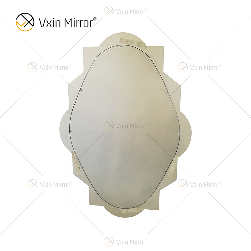 Venta caliente WXM-2072 Diseño especial moderno Decoración Espejo de pared colgante de lujo plateado con espejo