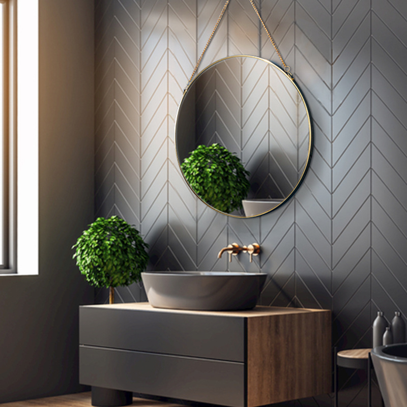 Golden Vxin WXM-0307 Decoración de pared única Marco de metal dorado Espejos decorativos Espejo de pared de lujo